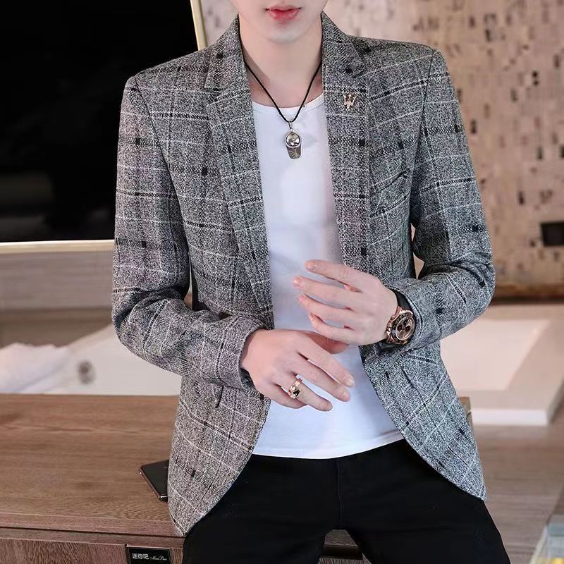 Men's Korean Style Slim Fit Business Casual Blazer Jacket