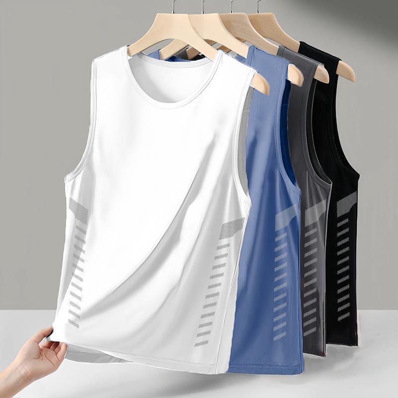 Men's Ice Silk Sleeveless Vest Quick Dry Running Sports Top