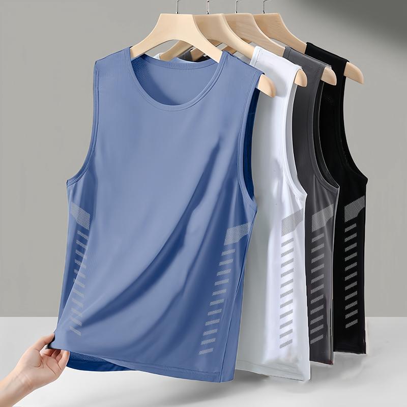 Men's Ice Silk Sleeveless Vest Quick Dry Running Sports Top
