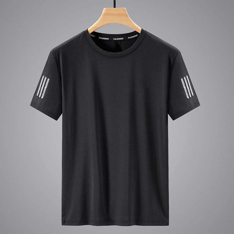 Men's Ice Silk T-Shirt Quick Dry Breathable Short Sleeve Top