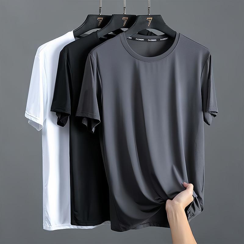 Men's Ice Silk Sports T-Shirt Quick Dry Breathable Fitness Top