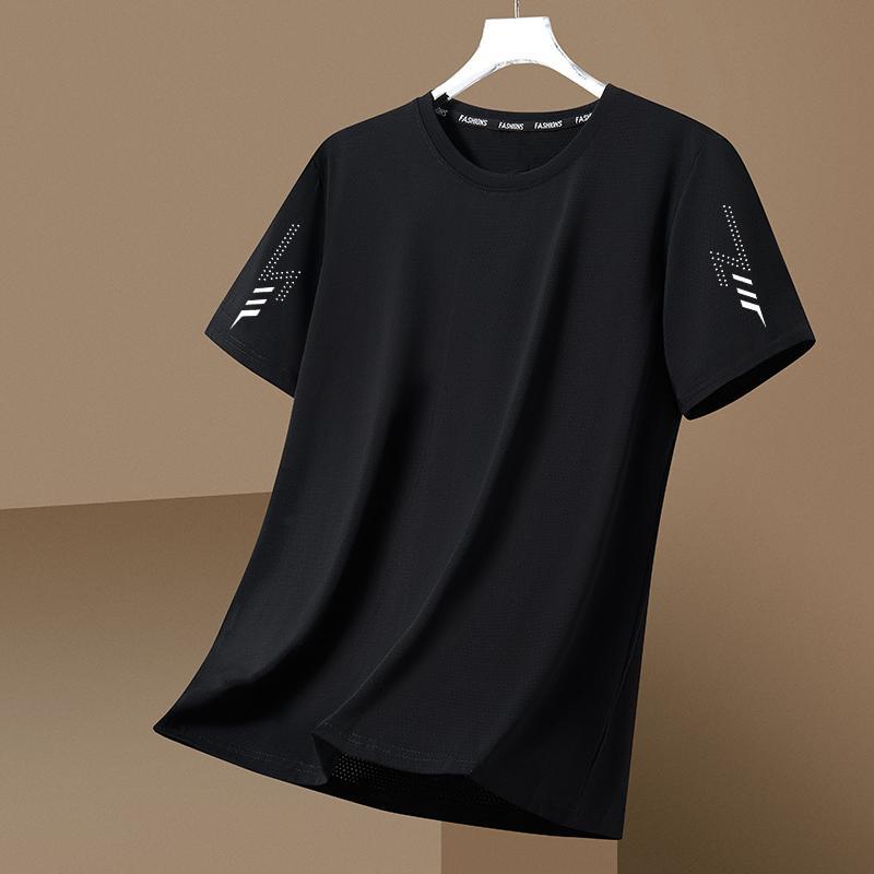 Men's Ice Silk T-Shirt Loose Fit Quick Dry Breathable Style