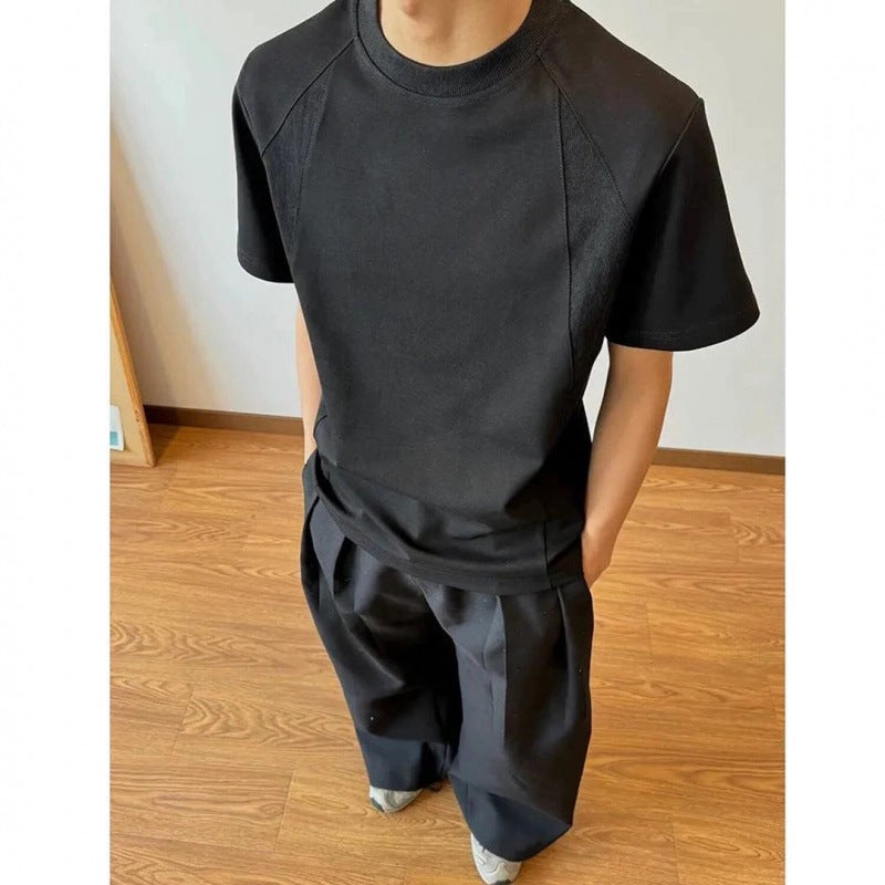 Men's Heavyweight Crew Neck T-Shirt American Style Short Sleeve