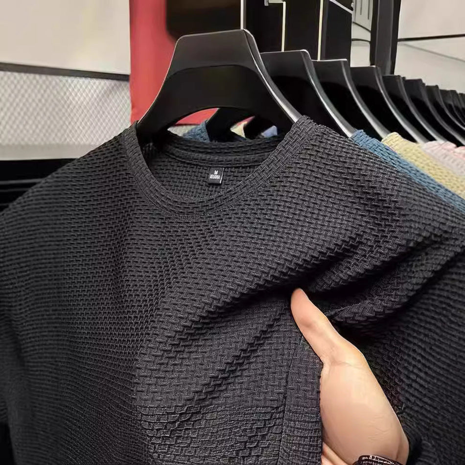 Men's Ice Silk Mesh T-Shirt Loose Fit Breathable Short Sleeve
