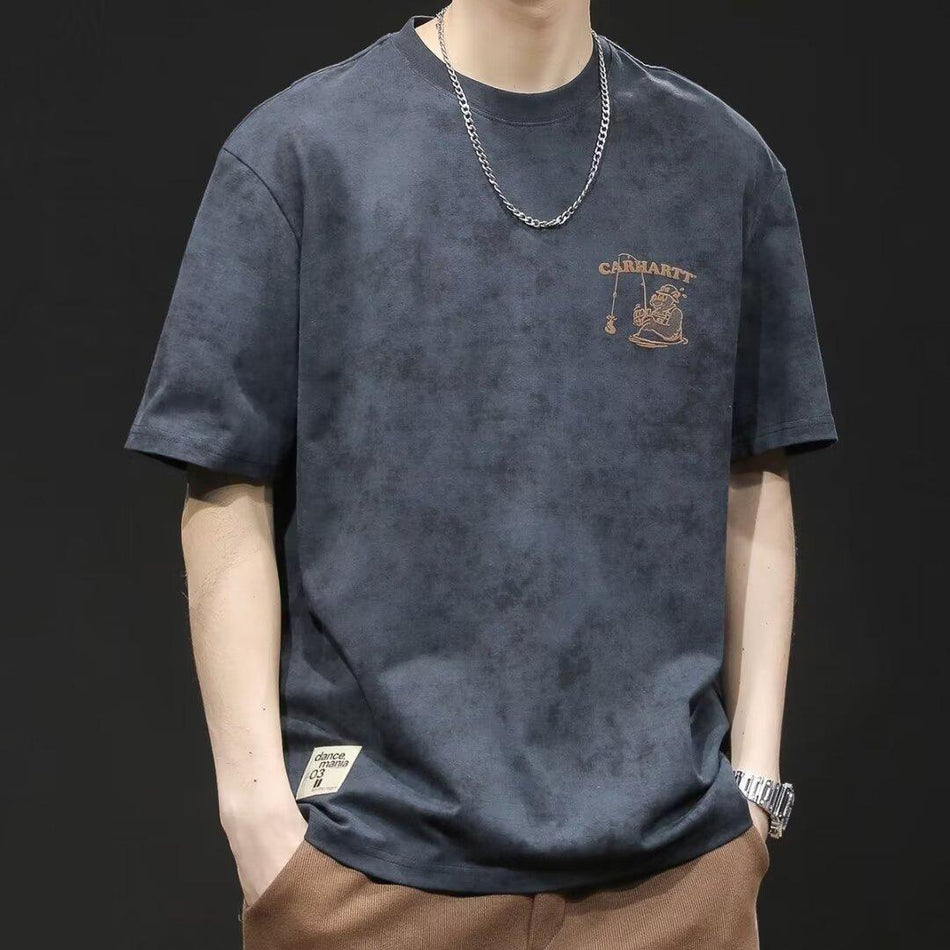 Men's Cartoon Print T-Shirt Loose Fit Casual Streetwear Style