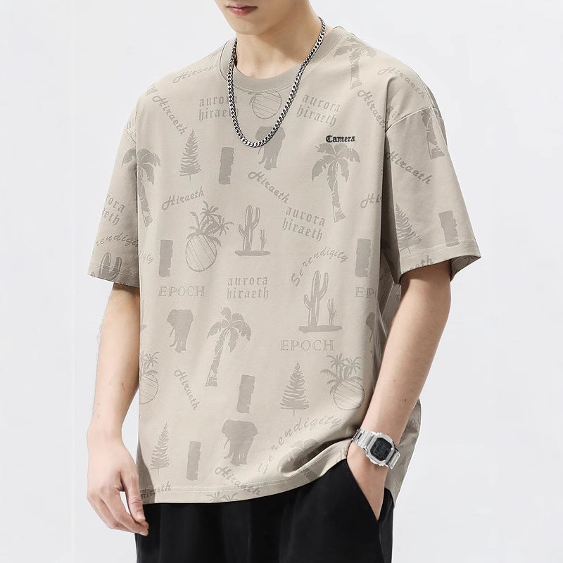 Men's Ice Silk T-Shirt Quick Dry Loose Fit Short Sleeve Top