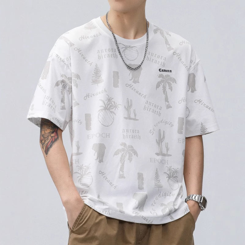 Men's Ice Silk T-Shirt Quick Dry Loose Fit Short Sleeve Top