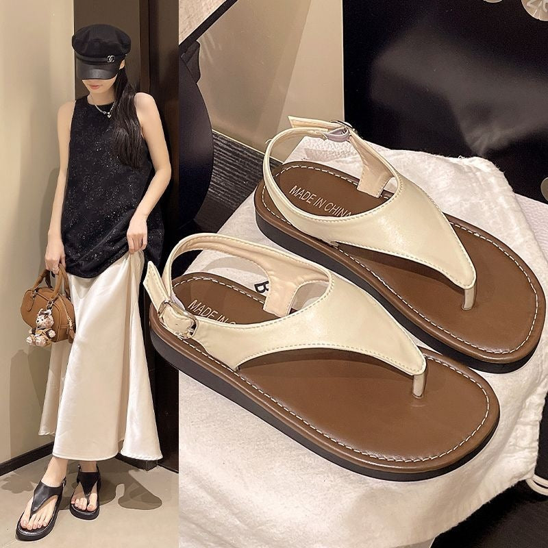 Women's Roman Flat Beach Sandals for Summer Outdoor Wear
