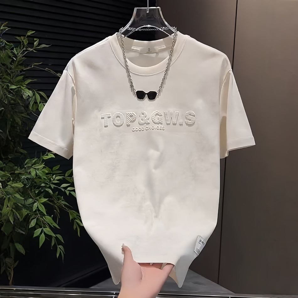 Men's Heavyweight Printed T-Shirt Loose Fit Short Sleeve Top