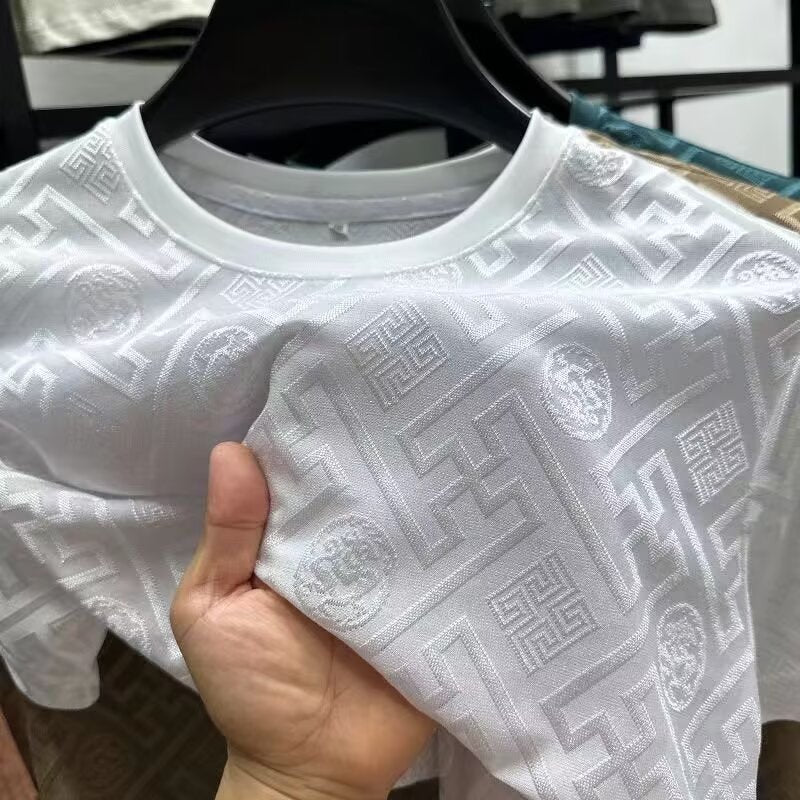 Men's Ice Silk Quick Dry T-Shirt Breathable Short Sleeve Top