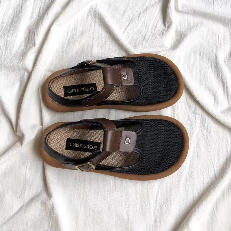 Women's Cotton Linen Closed-Toe Mesh Summer Sandals