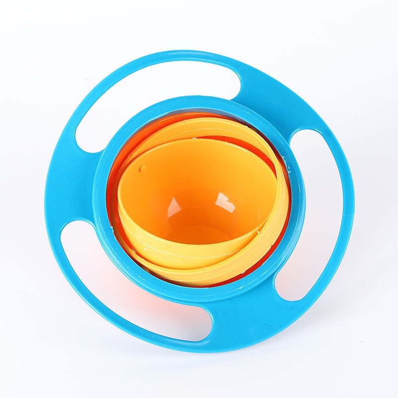 360-Degree Rotating Non-Spill Gyro Plastic Bowl for Adults