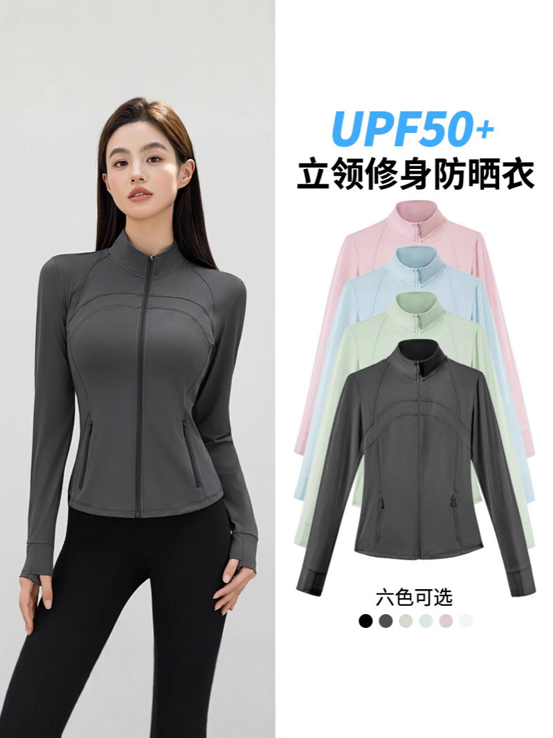 Women's Stand Collar Breathable UV Protection Yoga Jacket