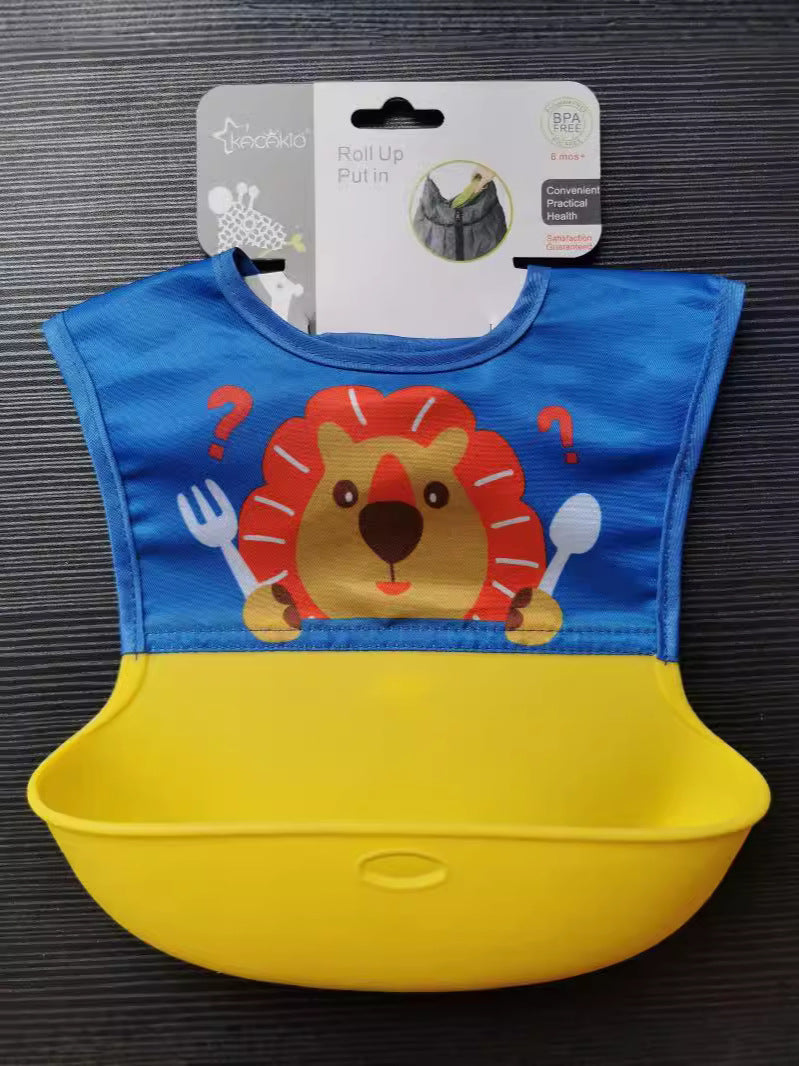 3D Food-Grade Silicone Baby Bib with Food Catcher Pocket
