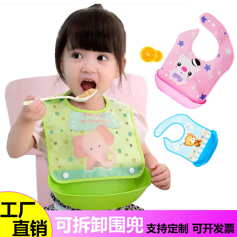 Baby detachable bib EVA waterproof wash-free baby saliva