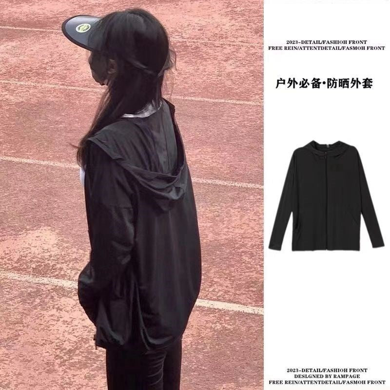 Girls' Ice Silk UPF 50+ UV Protection Hooded Jacket