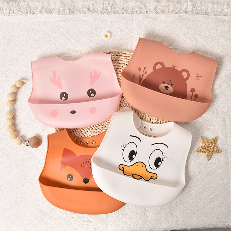 3D Food-Grade Silicone Baby Bib with Large Food Catcher