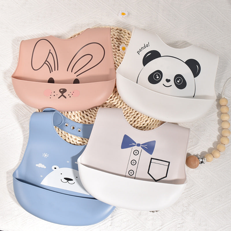 3D Food-Grade Silicone Baby Bib with Large Food Catcher