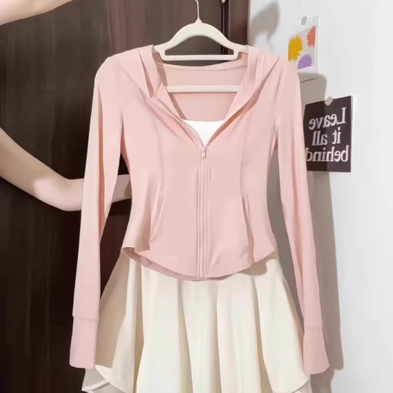 Women's Pink Ice Silk Slim Fit UV Protection Jacket