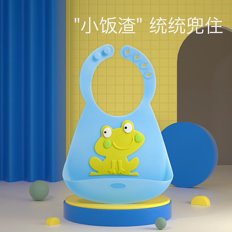 3D Food-Grade Silicone Baby Bib with Food Catcher Pocket