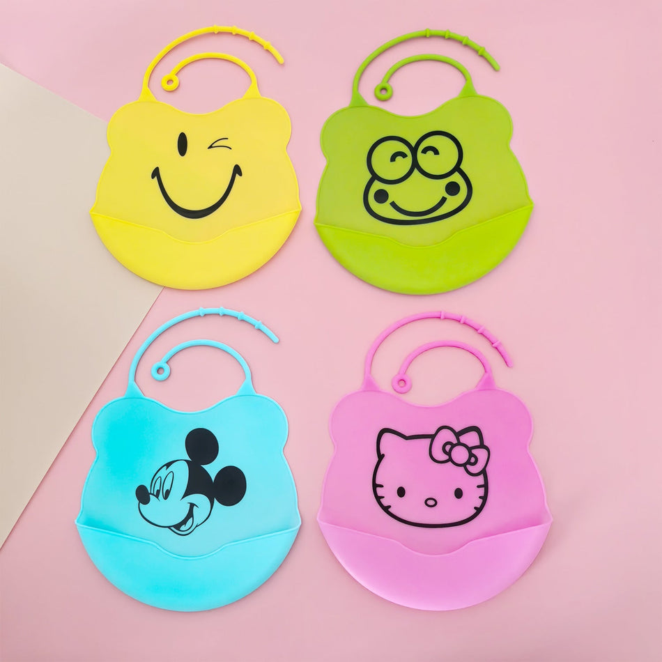 3D Food-Grade Silicone Baby Bib with Food Catcher Pocket