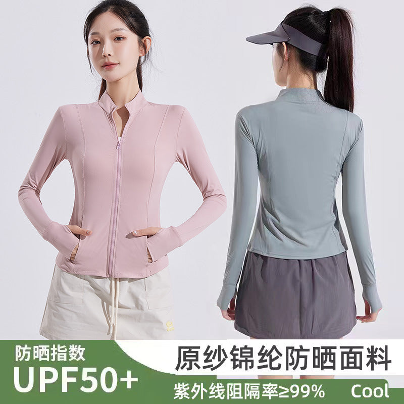 Women's Nylon Slim Fit UV Protection Yoga Jacket