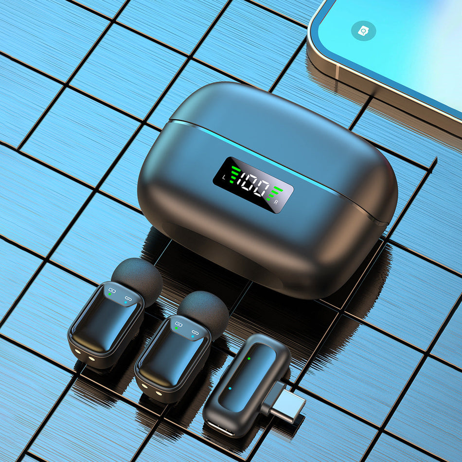Mini Wireless Lavalier Microphone Bluetooth 5.3 Charging Case
