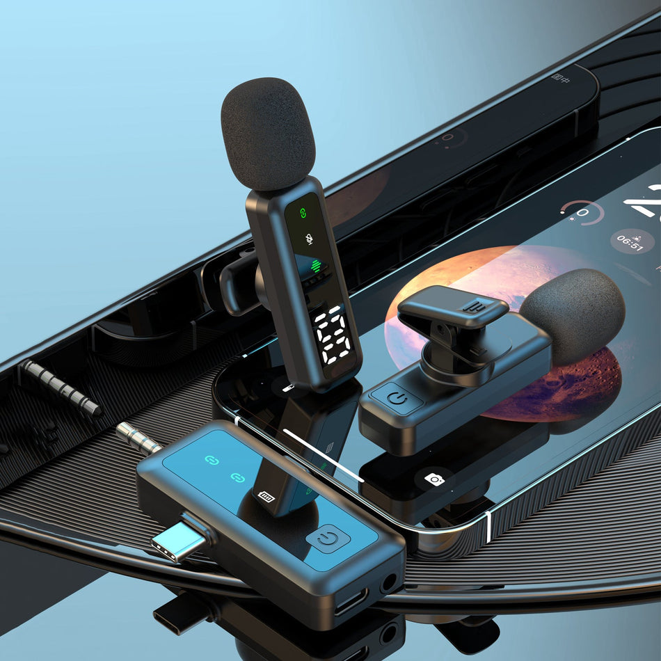 H68 Wireless Lavalier Microphone with Digital Display
