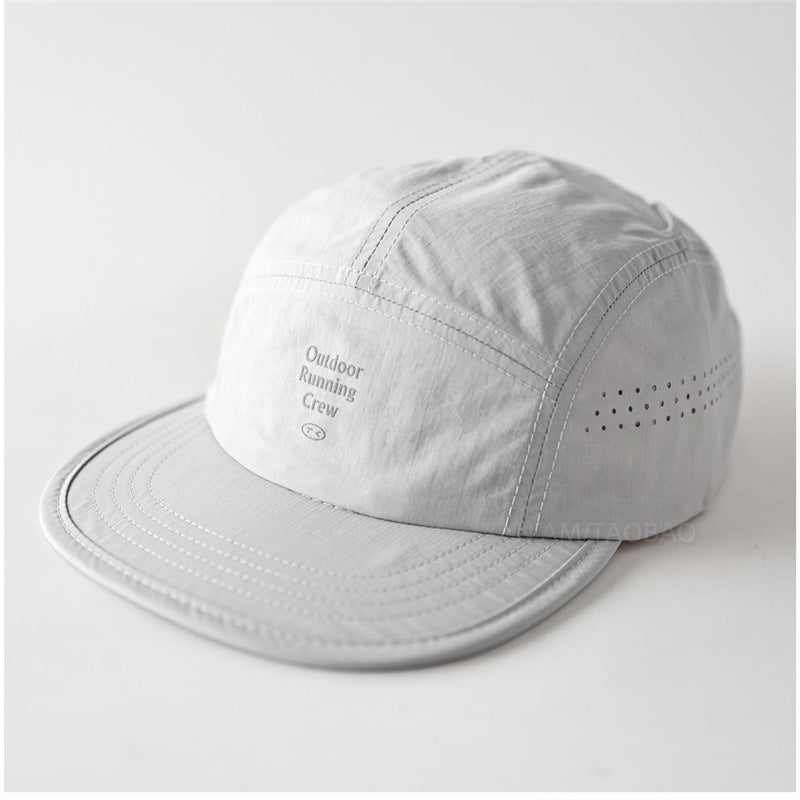 Quick-Dry Color-Block Flat Brim Sports Cap for Men