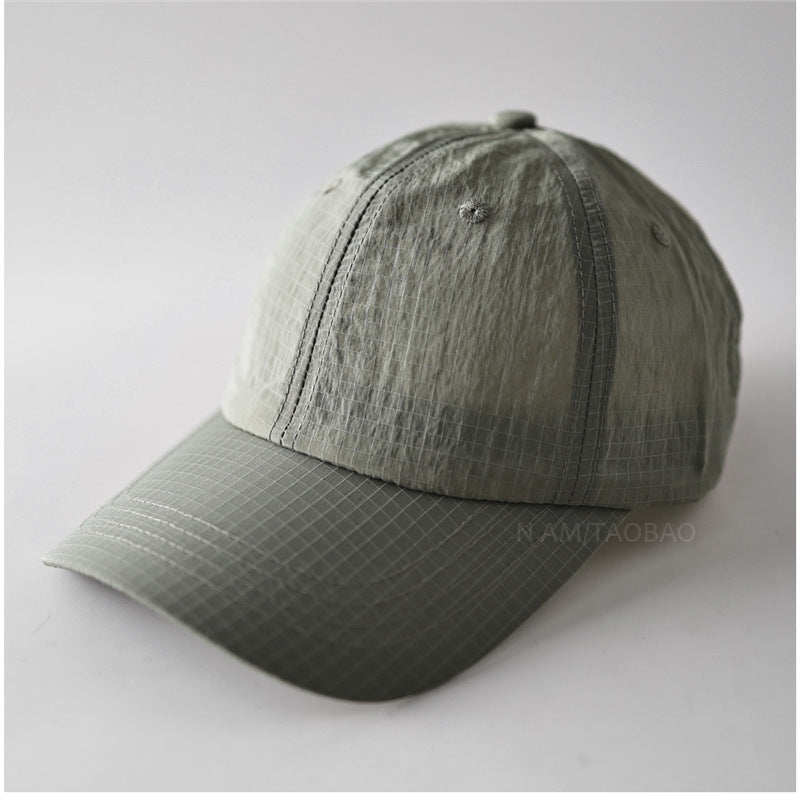 Quick-Dry Plaid Curved Brim Baseball Cap for Men