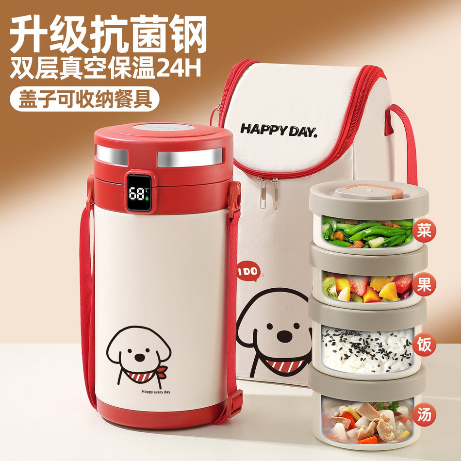 304 Stainless Steel Insulated Lunch Box, Multi-Compartment