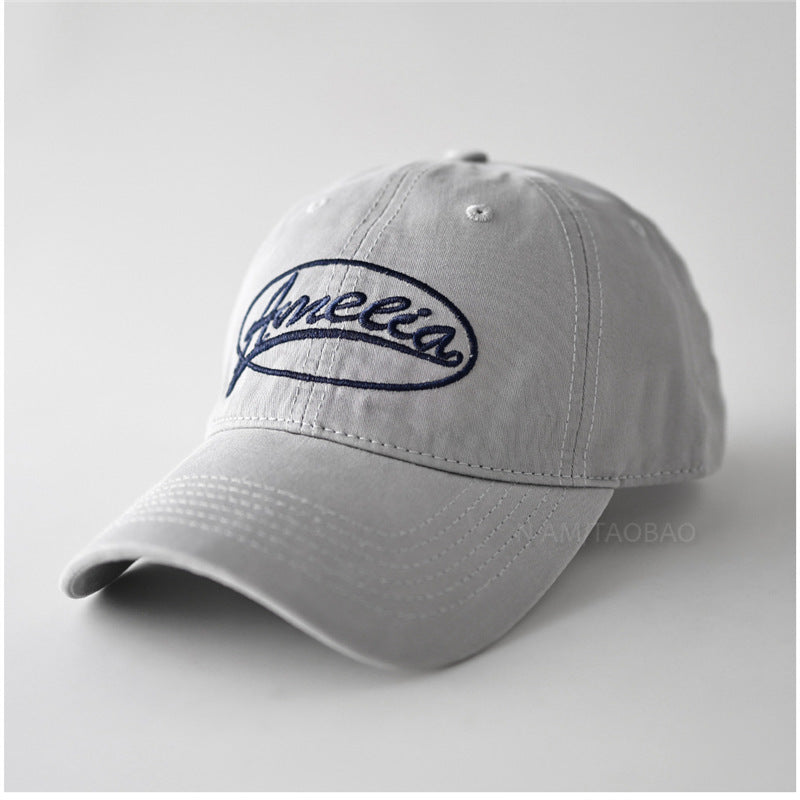 Letter Embroidered Soft Top Baseball Cap for Men