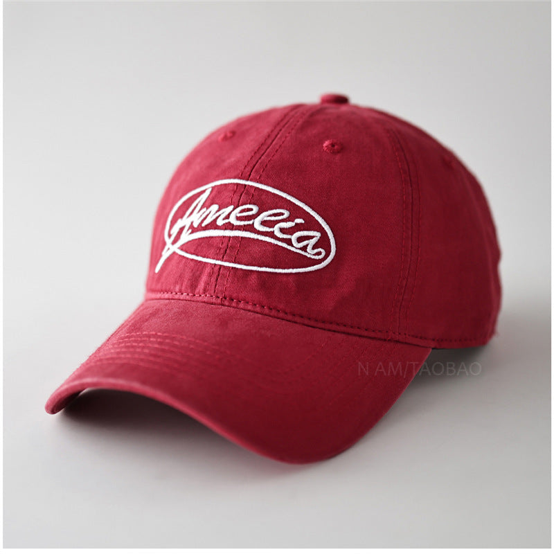 Letter Embroidered Soft Top Baseball Cap for Men