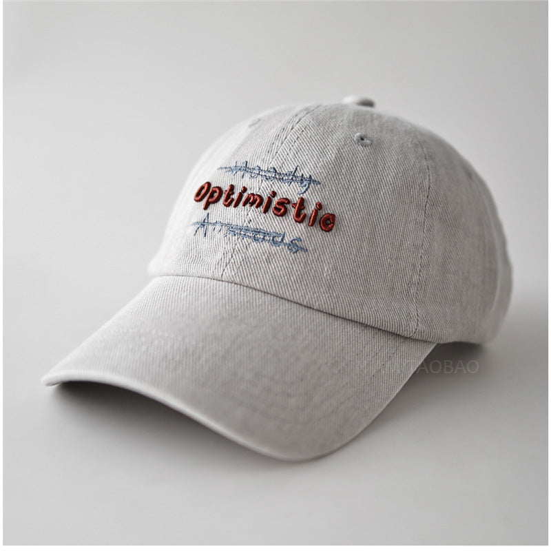 Contrast Letter Embroidered Soft Top Baseball Cap Unisex