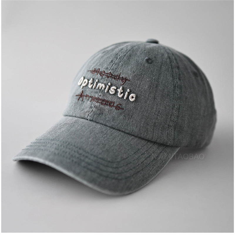 Contrast Letter Embroidered Soft Top Baseball Cap Unisex