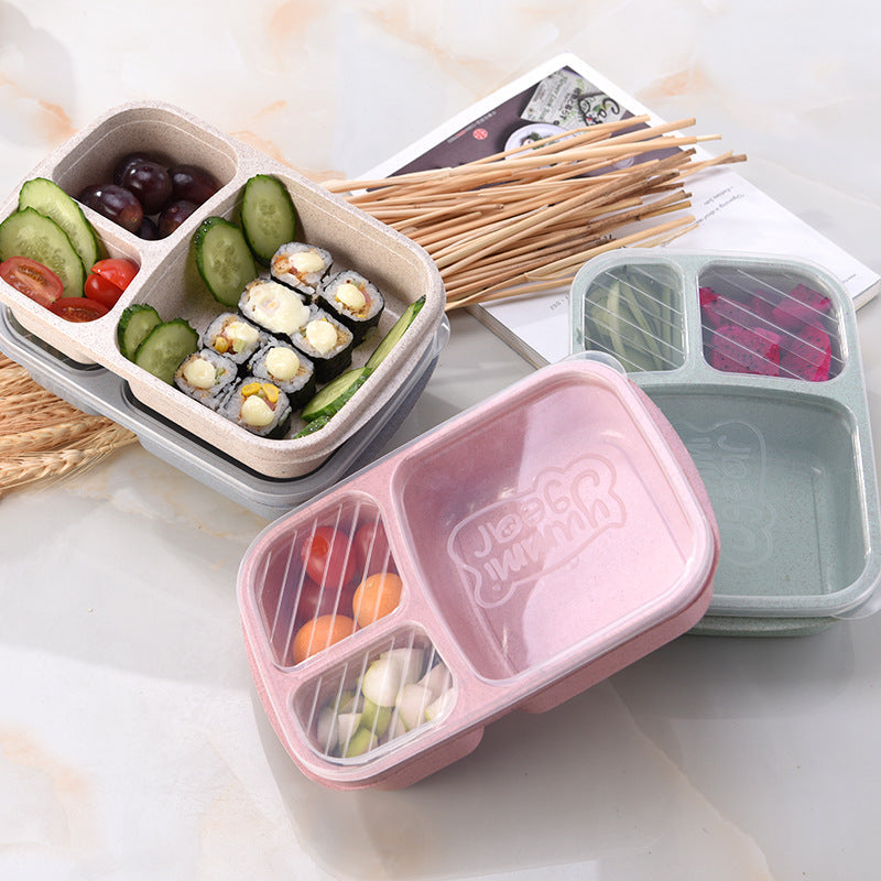 Wheat Straw Compartmentalized Lunch Box, Japanese Style