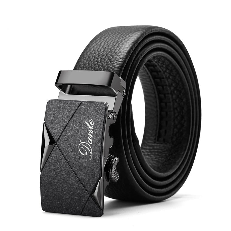 Men's Premium Leather Automatic Buckle Dress Belt