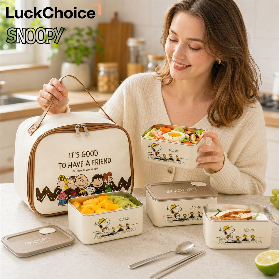 Stainless Steel Multi-Layer Insulated Lunch Box, Cartoon Style