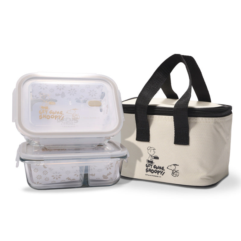 Heat-Resistant Glass Lunch Box, Sealed Cartoon Design