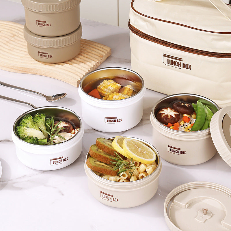 Round 316 Stainless Steel Insulated Lunch Box, Japanese Style