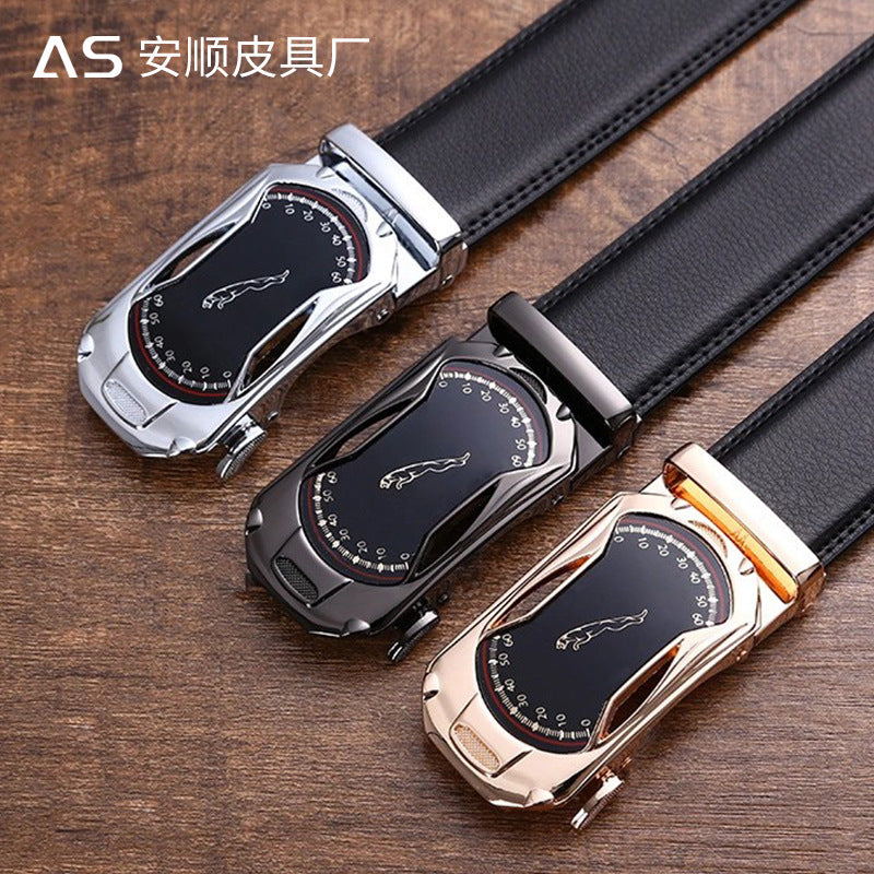 Men's Cowhide Automatic Buckle Business Casual Belt
