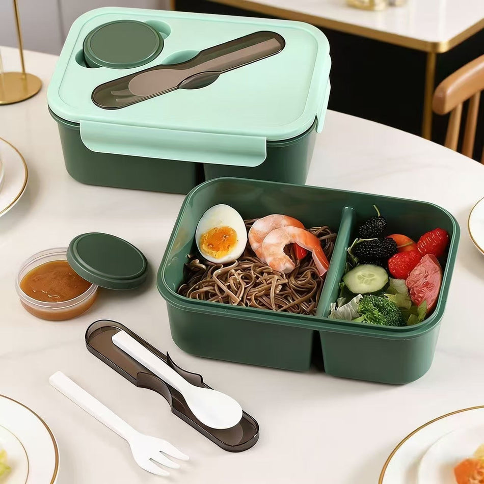 Thickened Two-Compartment Lunch Box, Large Capacity