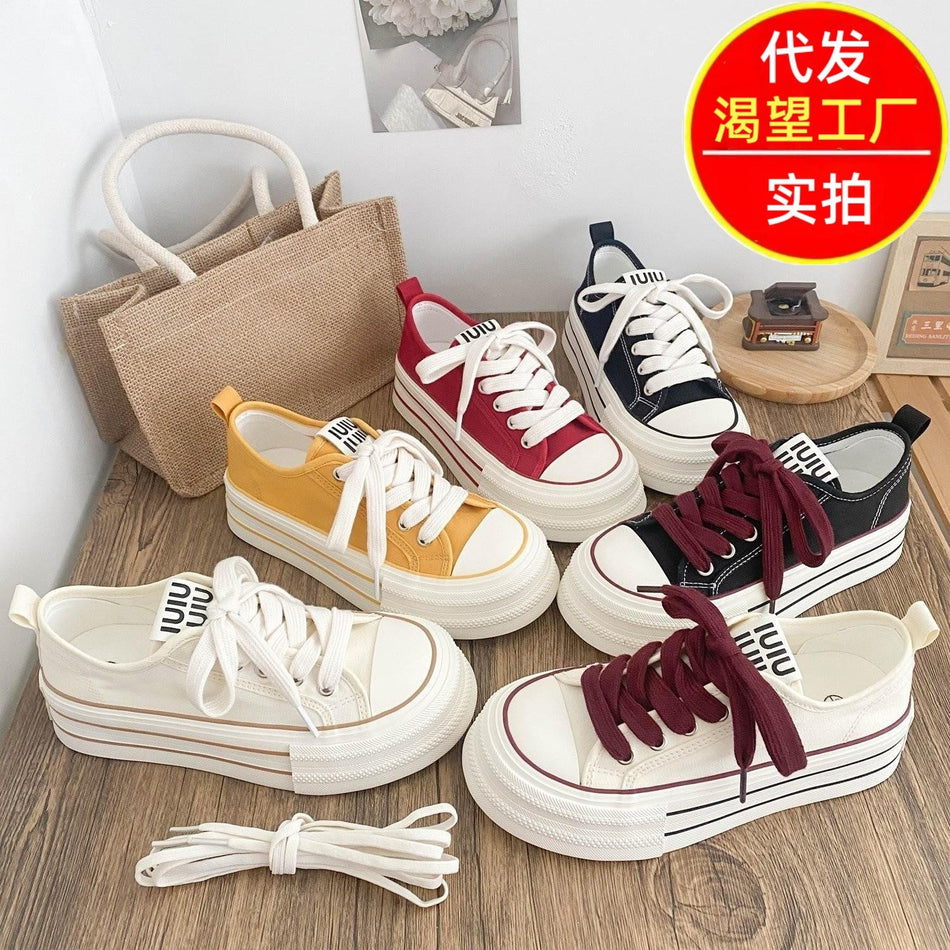 Women's Retro Platform Sneakers with Breathable Mesh Lining