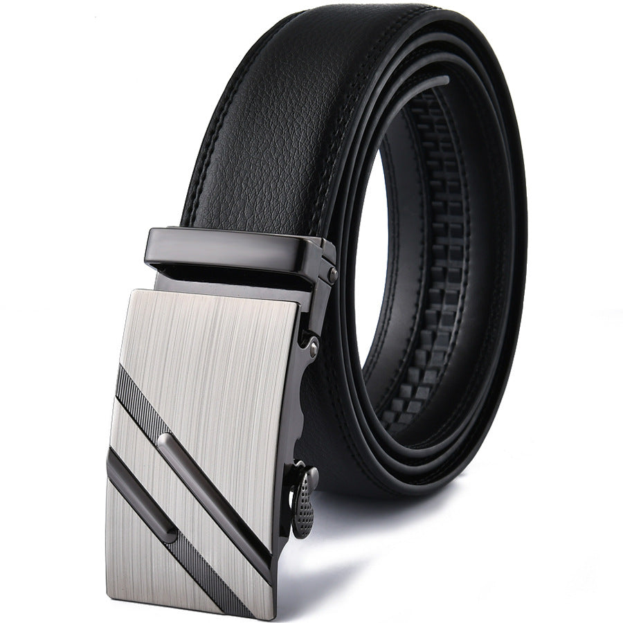 Men's Two-Layer Leather Automatic Buckle Belt