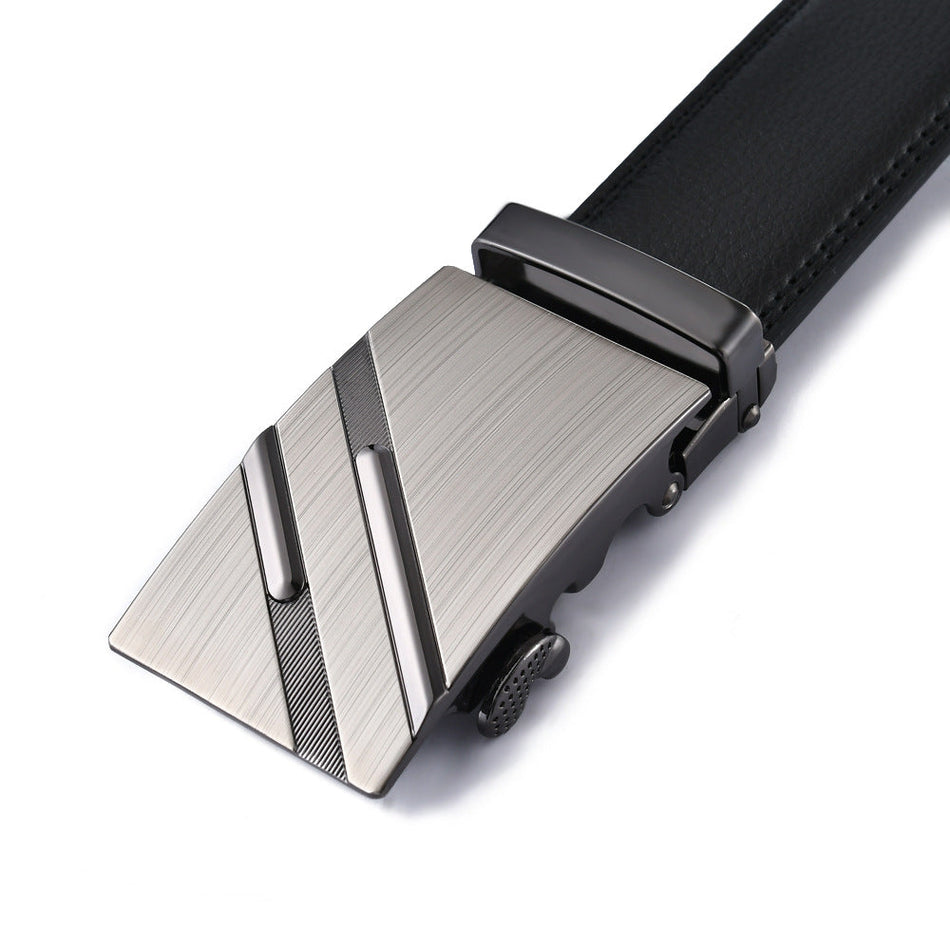 Men's Two-Layer Leather Automatic Buckle Belt