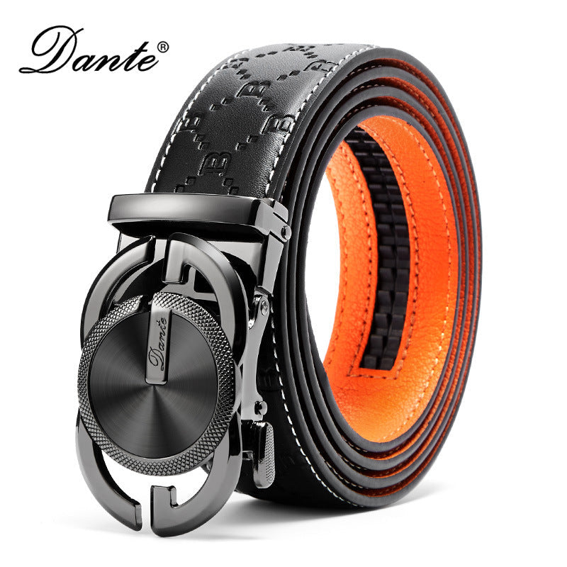 Men's Genuine Leather Automatic Buckle Business Belt