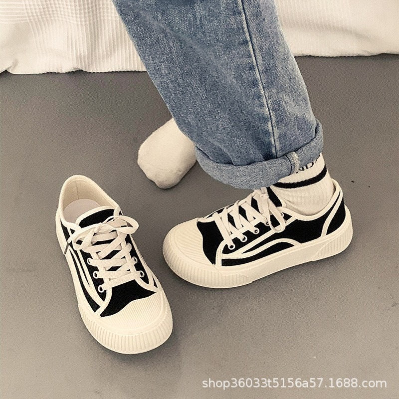 Women's Retro Canvas Sneakers with Breathable Low-Top Design