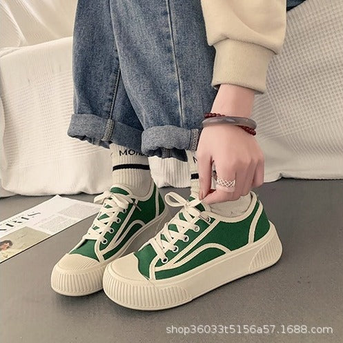 Women's Retro Canvas Sneakers with Breathable Low-Top Design
