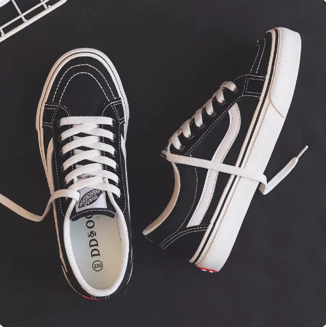 Women's Checkerboard Canvas Sneakers with Mid-Top Design