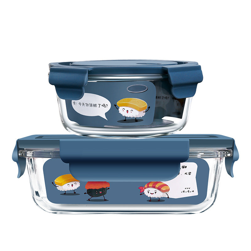 Compartmented Glass Lunch Box for Office Workers